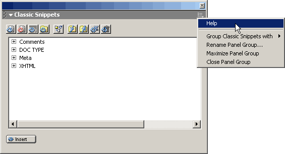 Access to Help file in Dreamweaver MX